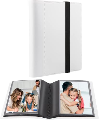Small Photo Album 4x6 Photos Black Inner Page, Each Small Album Holds 64 Photos, 4x6 Mini Book Photo Pictures Album Birthday Christmas Photo Albums Wedding Anniversary (Light White) - color: Light White
