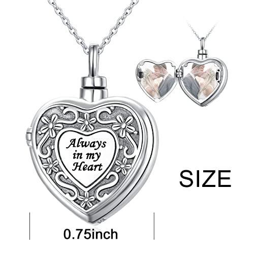 Yearace Urn Necklace for Ashes Sterling Silver Filigree Locket Necklace that Holds Pictures Heart Keepsake Memorial Necklace Cremation Jewelry for Ashes for Women Men - style: Filigree Flower Urn Necklace