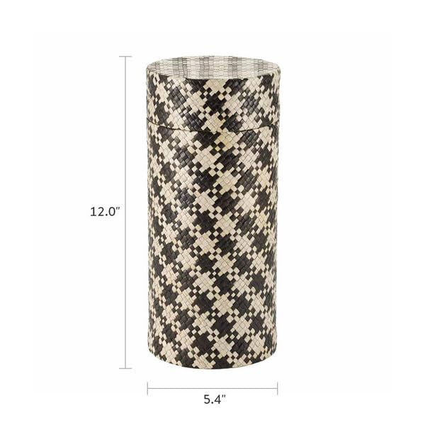 Woven Naturals Palm Black/Tan Scattering Urn for Ashes 200 Cubic inches - color: Palm Black/Tan