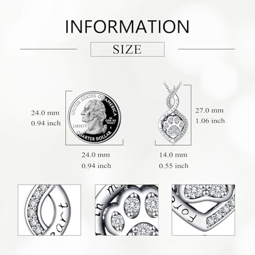 Butterfly/Dragonfly/Pet Paw/Tree of Life/Maple Leaf/Cross Urn Necklace for Ashes 925 Sterling Silver Cremation Pendant Jewelry Gifts for Women Mom - color: Paw-April