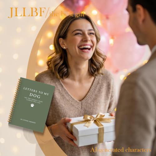 JLLBF Dog Remembrance Gift Spiral Notebook 5.5x8.3in | Memorial Gifts Notebooks for Loss of Dogs, Loss of Dog Sympathy Gift, Sage Green Letters to My Dog Journal Notebook - color: Letters To Dog