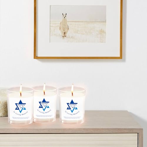 Yahrzeit Candles - Yahrzeit Memorial Candles, Memorial Bereavement Gifts for Loss of Loved One, Jewish Sympathy, Natural Soy Wax Hand Poured 6oz (White-UNSCENTED) - color: WHITE-UNSCENTED