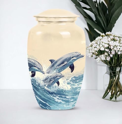 Dolphin Urn - Large Ashes Urn for Adults - 10 Inch - size: #1 (Large Size)