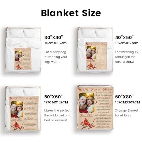 Personalized Memorial Blankets with Photos, in Memory of Loved One Gifts, Sympathy Bereavement Cardinal Blanket for Loss of Mom Dad Grandma Husband Son Daughter - color: New Arrivals-6