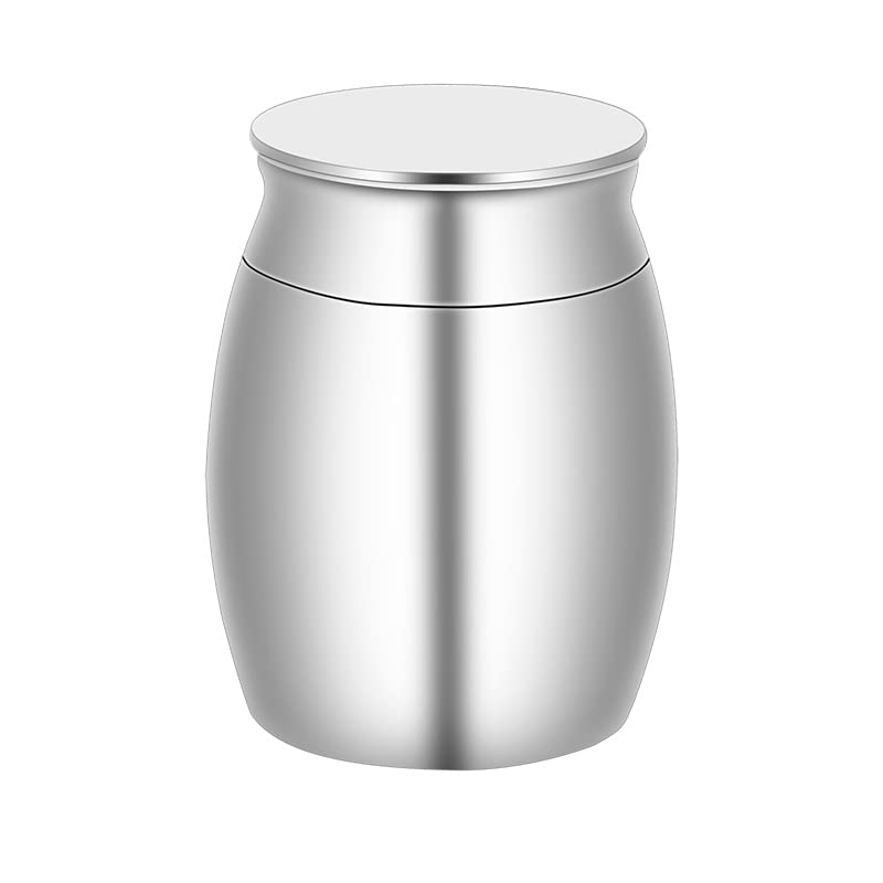 Personalized Custom Engraving Text Super Small Cremation Urns, 1.6" High Blank Silver Memorial Urn, Handcrafted Beautiful Keepsake Urn for Funeral, Peaceful Decorative Urns for Human Ashes - style: Blank keepsake Engraving 1.6" Silver