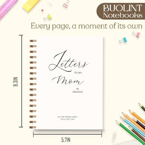 Letters to Heaven Notebook Journal 5.5x8.3, Grief Journal for Women, Memorial Sentimental Gifts, Sympathy Gifts for Loss of Loved One, Spiral Hardcover Notebook(Mom) - color: Mom