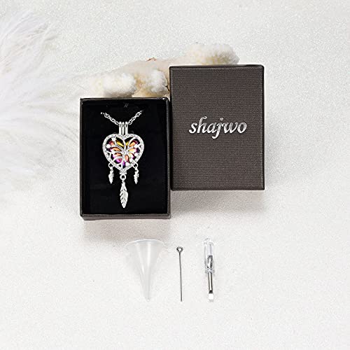 shajwo Dream Catcher Urn Necklace for Ashes - color: Rainbow-White