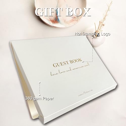 Wedding Guest Book – Guest Book for Receptions, Baby Showers & Celebrations | Sage Green Linen Hardcover, Polaroid Guest Book with 100 Half Blank and Lined Pages for Signatures and Photos - color: A Sage Green