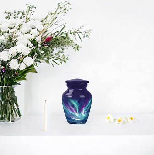 Northern Lights Cremation Urns - Keepsake for Human Ashes - Ashes Urn Adult - Cremation Urns for Men - Burial Urns for Ashes - Urns for Ashes Adult Male (3 INCH Pack of 4) - size: #4 (Set of 4)