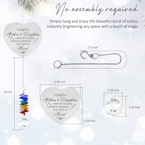 Aluminum Ornament Suncatcher - Christmas Mother's Day Birthday Gift for Women - Mothers and Daughters Keepsake - Heartfelt Gifts for Mom, Grandma, Nana, Mama, Daughters, Granddaughters - color: Never Truly Part