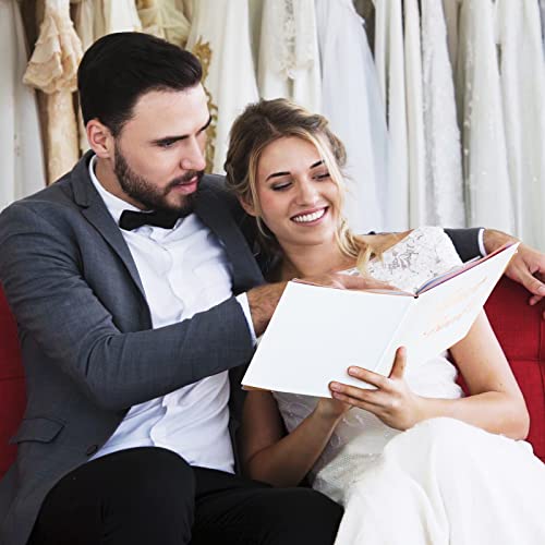 Wedding Guest Book with Pen Table Cards 9x9 Inch,Classic Style | 50 Sheets Hardcover Sign in Book, Rose Gold Floral Design, Includes Metal Pen with Stand, Bridal Shower Baby Shower - style: Classic Style