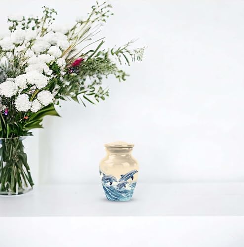 Mini Dolphin Urn - Keepsake Urns - Keepsake Urns for Human Ashes Dad - Cremation Urns for Burial - Small Memorial Urns and Keepsakes for Ashes (Size - 3inch,4pcs) - size: #4 (Set of 4)