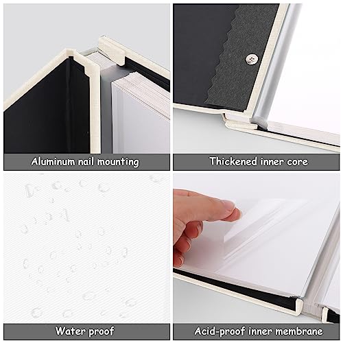 Zesthouse Photo Album Self Adhesive Pages, 60 Pages Magnetic Scrapbook Albums with Sticky Page, Photos Album Holds 8x10 & 5X7 & 4x6 & 6x8 & 3x5, Large Picture Book Ideal Gift for Family Wedding Baby - color: Beige, size: 11"x10.6"/White 60 Pages