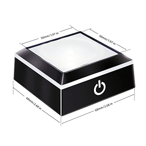 EUSTUMA LED Light Base Non-Slip Square Display Stand In A Variety of Colors,Suitable for Glass Crystal Spherical Artwork (Flat Top Surface) - color: Flat Top Surface