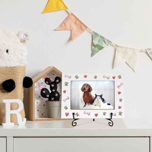 Dog Picture Frame Paw Print Frame Memorial Gifts for Dog Mom Loss of Pet Sympathy Gifts Desk Decor Photo Frame 4x6 Horizontal -small25 - style: White-Dog