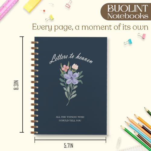 Letters to Heaven Memorial Journal Gift 5.5x8.3in(Blue) - color: Bule