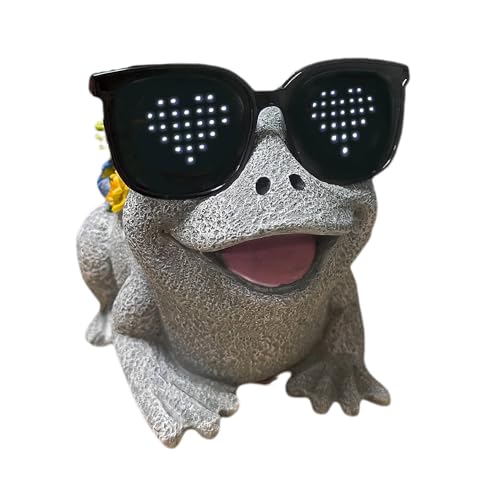 Frog Solar Garden Statue Decor with Succulent and Led Lights Outdoor Decoration for Lawn Backyard Patio Yard Ornament Housewarming Birthday Gifts for Mom Grandma Women - style: Frog