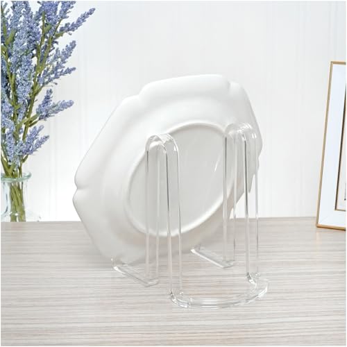 Plymor Clear Acrylic Ribbon-Style Display Easel, 6.125" H x 4" W x 6.5" D - size: 6.125" x 4" x 6.5"