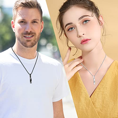 2 PCs Cremation Jewelry for Ashes Twist Bar Urn Necklace for Ashes Cremation Memorial Jewelry Stainless Steel Ashes Jewelry Keepsakes For Women Men - style: Twist