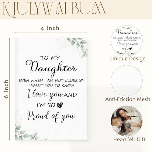Photo Albums 4x6, Daughter Gifts from Mom Dad, I Love You and I'm So Proud of You Small Memory Photo Album Book for 18 Pockets Hold 36 Pictures, Photobook for Family Anniversary Vacation Travel - color: To Daughter