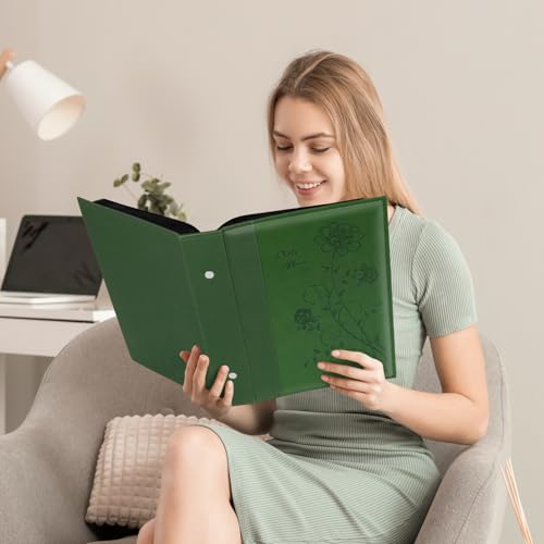 Artmag Photo Album 4x6 300 Photos, Extra Large Capacity Leather Cover Wedding Family Photo Albums Holds 300 Horizontal 4x6 Photos(Dark Green) - color: Dark Green, size: 300 Pockets