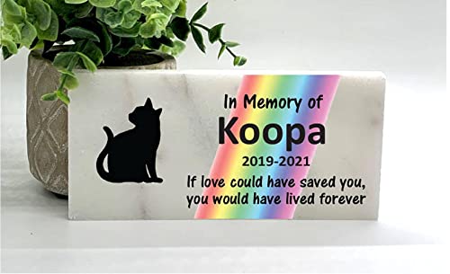 Cat Rainbow Bridge Memorial Stone - Real Stone Personalized by Florida-Funshine