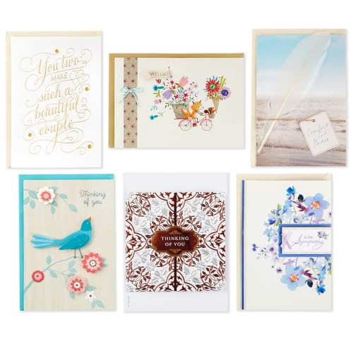 Hallmark All Occasion Cards, Assorted 24-Pack with Organizer Box (Floral)