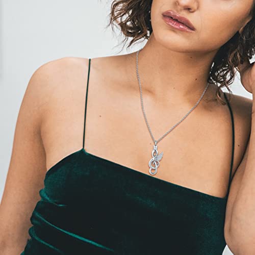 Music Note Cremation Urn Necklace for Ashes Rhinestones Musical Symbol Keepsake Memorial Pendant Jewelry