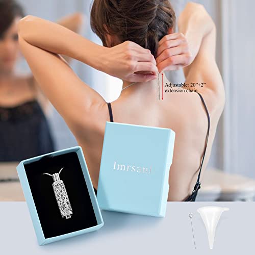 Imrsanl Cremation Jewelry Urn Necklace for Ashes Pendant with Hollow Glass Vial Cylinder Cremation Keepsake Memorial Lockets Ashes Holder for Women Men Pet - color: Tree of Life-Black