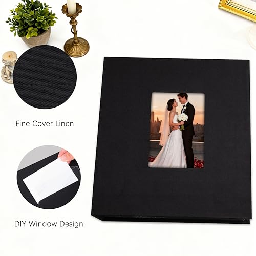 Aevdor 5x7 Photo Album, Holds 320 Photos, Linen Cover, Black | Fits 5x7 Photos, Postcards & Artwork, Family & Wedding Albums, Baby & Travel Memories - color: Linen Black