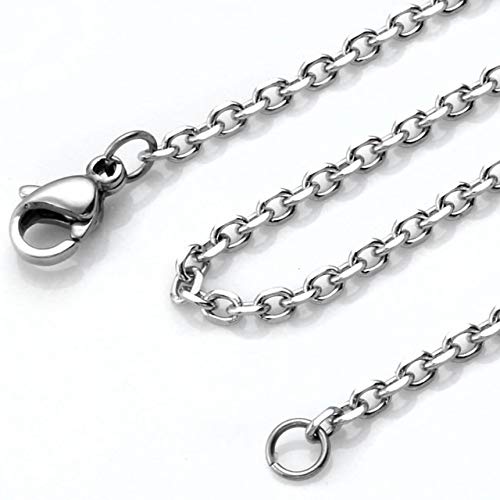 Zysta Silver Round Locket Pendant Necklace 30mm Glossy Stainless Steel Clear Glass Living Memory Floating Charms Stone Storage - color: Silver-Glossy-30mm