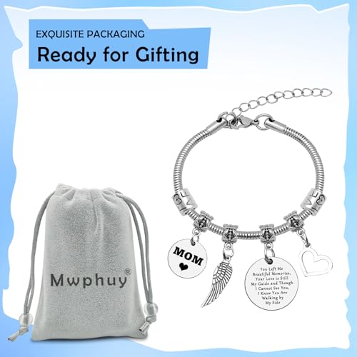 Memorial Bracelets for Loss of Mom Remembrance Gifts for Loss of Mother Father In Memory of Loved Gifts Bereavement Bangle Bracelet Sympathy Gift for Losses Mom Dad Bracelets Memory Gift