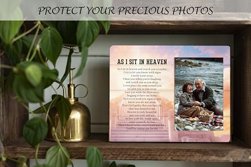 Memorial Picture Frame Gift - In Memory of Loved One, As I Sit in Heaven - For Loss of Mother, Father, Grandma, Grandpa, Wife, Husband - B07 - color: As I Sit In Heaven