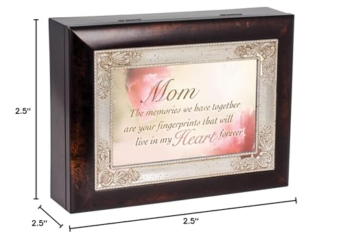 Cottage Garden Mom Memories Live in My Heart Burlwood Jewelry Music Box Plays Friend in Jesus
