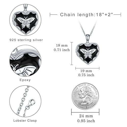 Butterfly Locket Necklace That Holds Pictures 925 Sterling Silver Locket Necklace That Holds Pictures Memorial Keepsake Photos Locket Pendant Jewelry Gifts For Women Loved One