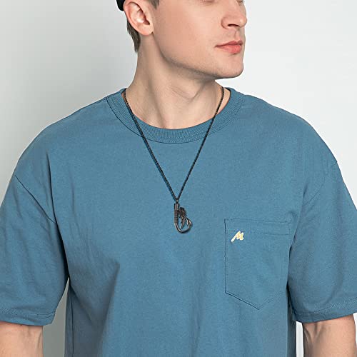 abooxiu Fishing Heart Hook Urn Necklace for Ashes Fish Heart Hook Stainless Steel Cremation Jewelry - Black - color: Black-Wing, style: Non-engraving