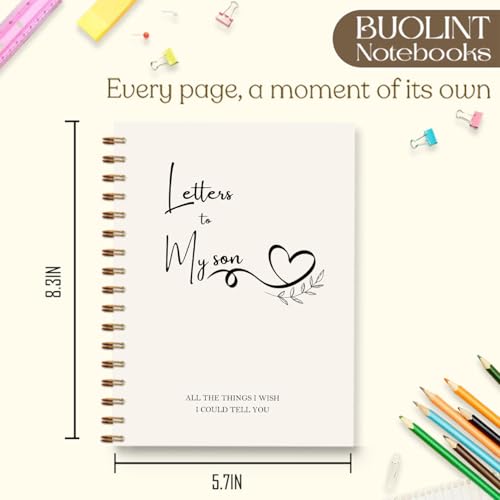 Letters to Heaven Notebook Journal 5.5x8.3, Grief Journal for Women, Memorial Sympathy Gifts for Loss of Loved One, Remembrance Bereavement Gifts Spiral Hardcover Notebook(Son) - color: Son