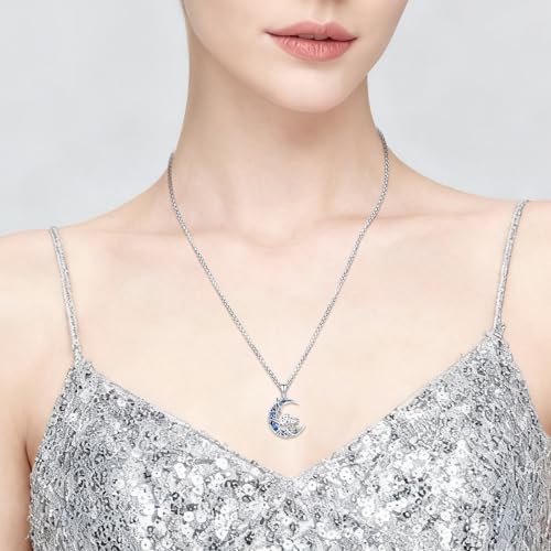 Sterling Silver Tree of Life Necklace for Women Oval Family Tree Necklace Abalone Shell Moonstone Pendant Mother Day Necklace for Mom Tree of Life Jewelry - style: Tree of Life-Mushroom-Moss Agate