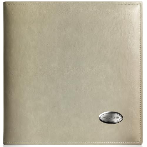 Zoview Self-Adhesive Photo Album, Dust-free, glue free and waterproof Scrapbook Album, Family album, Leather Cover, Hand Made DIY Albums Holds 3x5, 4x6, 5x7, 6x8,8x10 photos (Oatmeal, Large) - color: Oatmeal, size: Large