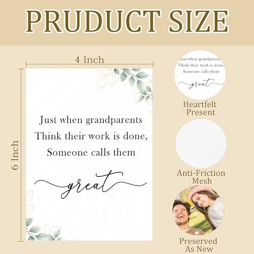Grandpa Grandma Gifts Photo Album Holds 36 4x6 Photos, Grandparents Gifts from Grandkids, Just When Grandparents Think Their Work is Done Small Photo Album Memory Keepsake - color: Grandparents