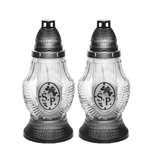 Polish Grave Candle – Traditional Memorial Light – Znicz Poland ST8 (2, Silver) - color: Silver