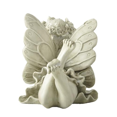 Garden Angel with Bird Statue, Resin Fairy Outdoor Memorial Decor | Weather-Resistant Accent For Patios, Yards, Gardens And Thoughtful Gifts - style: Angel Holding A Bird