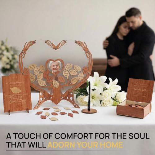 Funeral Guest Book for Memorial Service Keepsake - Versatile Celebration of Life Decorations - Sign-in Board for Memorial Service Reception and Personalized Remembrance Display