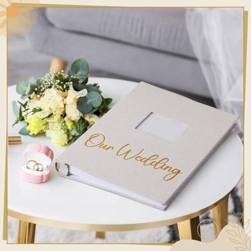 Harloon 400 Pockets Personalized Wedding Photo Album for 4 x 6 In Pictures Our Wedding Photo Album Book with Front Window Linen Cover for Bridal Weddings Gift Family Memory Photos Anniversary Keepsake - style: Our Wedding