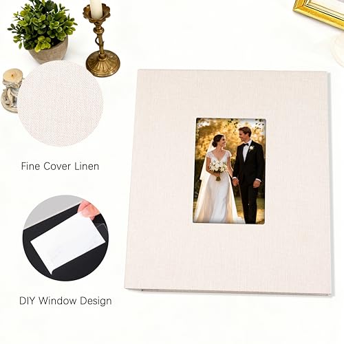 Aevdor 5x7 Photo Album, Holds 320 Photos, Linen Cover, Beige | Fits 5x7 Photos, Postcards & Artwork, Family & Wedding Albums, Baby & Travel Memories - color: Linen Beige
