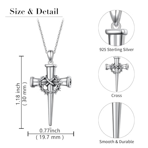 925 Sterling Silver Urn Necklaces for Women Claddagh/Angel Wings/Guitar/Butterfly/Tree of Life Ashes Memorial for Loss Keepsake Jewelry Present Easter Day of the Dead - style: Crown of Thorn