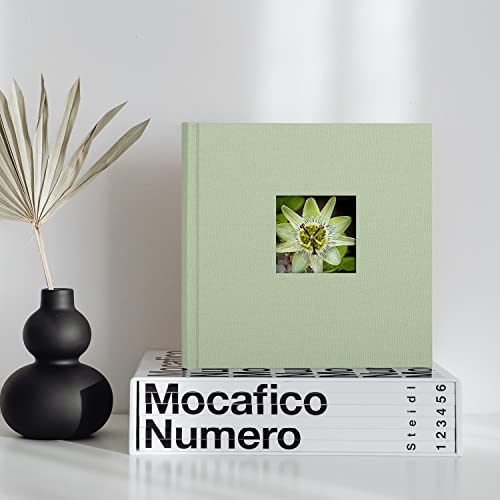 1DOT2 Small Photo Album 4x6, Hold 60 Photos with Memo, Sage Green | Vertical Slip-in Pockets, Linen Cover with Writing Space, For Wedding Baby Mother's Day - color: Sage Green, size: 4x6