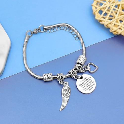 DlaeKua Memorial Gifts for Women Loss Loved Ones Bracelet Remembrance Gifts for Husband Boyfriend Memorial Gift for Loss of Mom Dad Sister Brother Memory Gift for Women