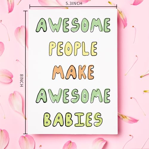 UUEFKTN Cute Baby Shower Card Gift for New Mum Dad Friend Him Her, Funny New Baby Arrival Expecting Card for Women Men, Congratulations Pregnancy Gift - color: #8