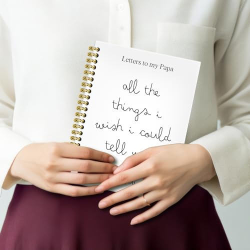BRRNYOI Memorial Gifts for Loss of Papa Grief Journal 5.5x8.3, Letters to My Papa in Heaven Journal, Remembrance Sympathy Bereavement Gifts for Loss of Papa, In Loving Memory Hardcover Spiral Notebook